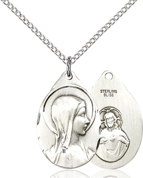Sterling Silver Sorrowful Mother Necklace Set