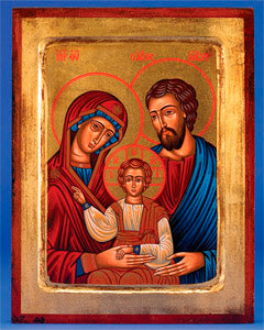 The Holy Family Icon-Hand Carved and Painted