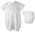 Baptism Cotton pleated romper with classic pointed collar