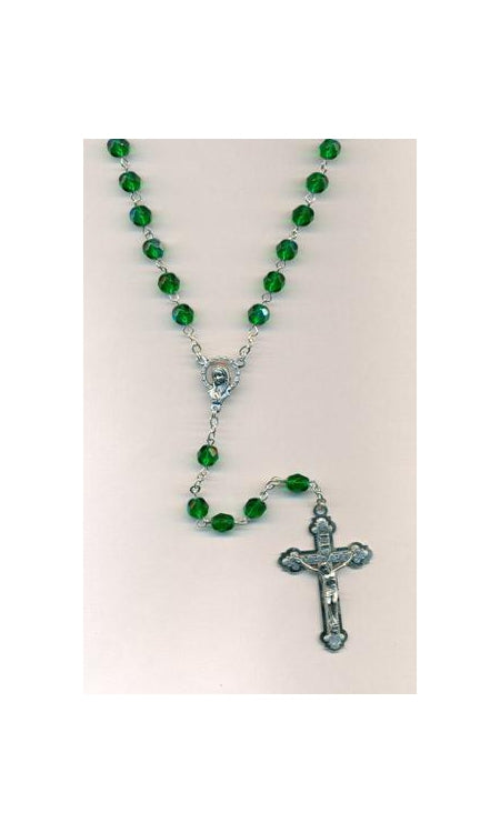 6mm Green Glass Rosary