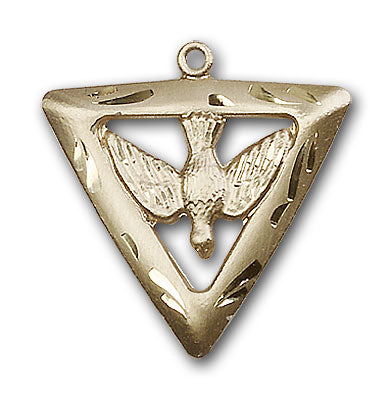 14K Gold Holy Spirit and Triangle Pendant