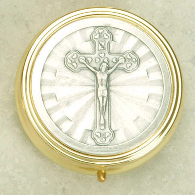 Silver and Gold Plated Pyx with Crucifix