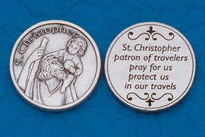 Religious Coin Token St Christopher with Prayer