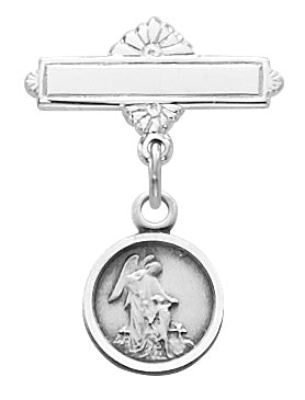Sterling Silver Guardian Angel Baby Pin