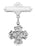 Sterling Silver 4-Way Rhodium Baby Pin/T