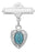 Sterling Silver Blue Miraculous Rhodium Baby Pin/T