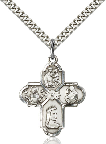 Sterling Silver Franciscan 4-Way Necklace Set