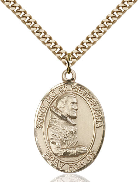 Gold-Filled Saint Pio of Pietrelcina Necklace Set