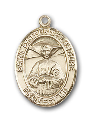 14K Gold Saint Catherine Laboure Pendant