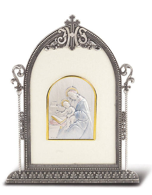 Antique Silver Frame w/Sterling Silver Madonna and Child Image