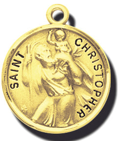 14 Karat Gold Saint Christopher Medals
