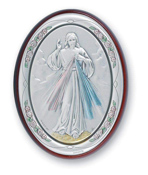 4 1/2-inch x 3 1/2-inch Sterling Silver Divine Mercy Plaque