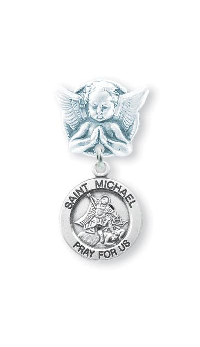 Sterling Silver Saint Michael Baby Pin