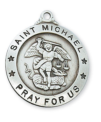 Sterling Silver Saint Michael with 24-inch Chain