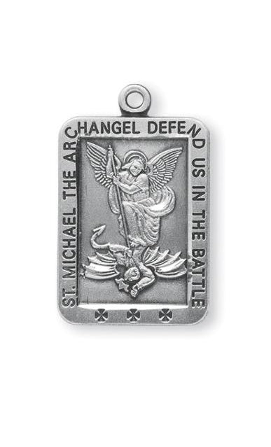 Sterling Silver Square Saint Michael Medal