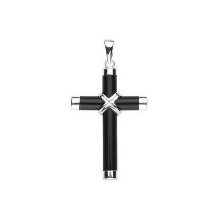 Genuine Onyx Cross with 20-inch Chain