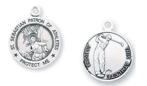 Sterling Silver Saint Sebastian Golf Athlete Medal