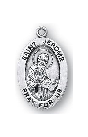 Sterling Silver Oval Saint Jerome Medal