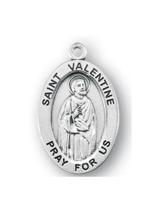 Sterling Silver Oval Shaped Saint Valentine Medal