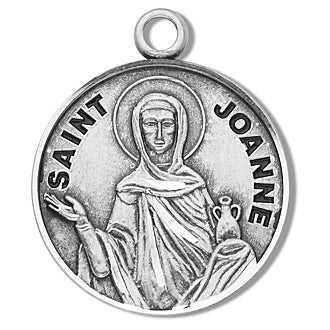 Sterling Silver Round Shaped Saint Joanne Medal