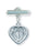 Sterling Silver Heart Shaped Baby Miraculous Medal Pin