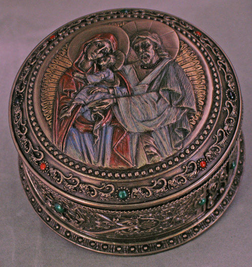 Holy Family Box From The Veronse Collection 4-inch In Diameter