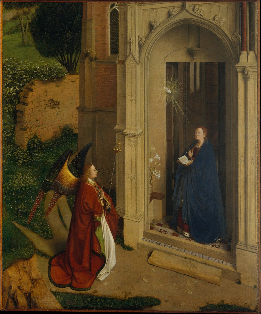 Annunciation Painting by Netherlandish - Framed Print