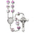 White and Pink Glass Flower Bead New England Pewter Rosary