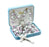 White and Pink Glass Flower Bead New England Pewter Rosary