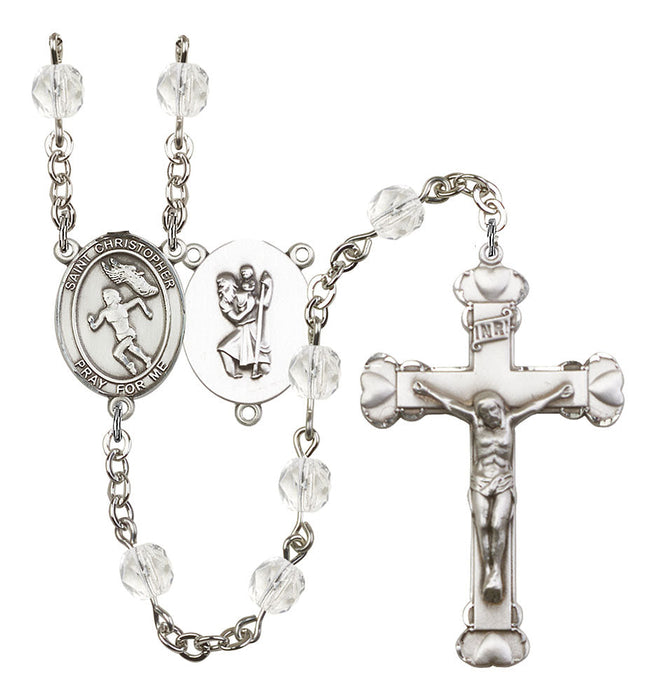 St. Christopher and Track&Field Rosary with Crystal Beads