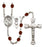 St. Christopher and Track&Field Rosary with Garnet Beads