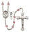 St. Christopher and Track&Field Rosary with Light Amethyst Beads