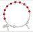 Red Coral Round Faceted Swarovski Crystal Bead Sterling
