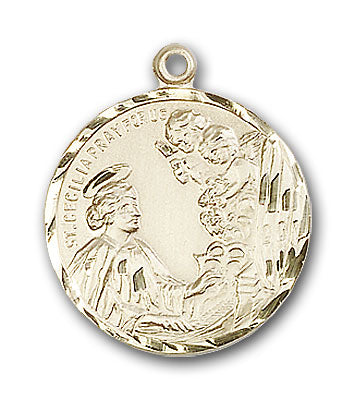 14K Gold Saint Cecilia Pendant - Engravable