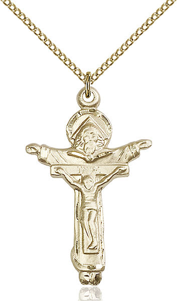 Gold-Filled Trinity Crucifix Necklace Set