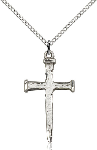 Sterling Silver Nail Cross Necklace Set