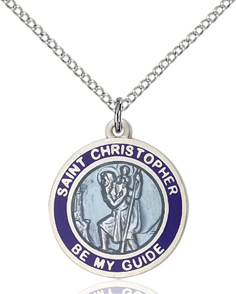 Sterling Silver Saint Christopher Necklace Set - Engrave it!