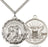 Sterling Silver Saint Michael and Navy Necklace Set