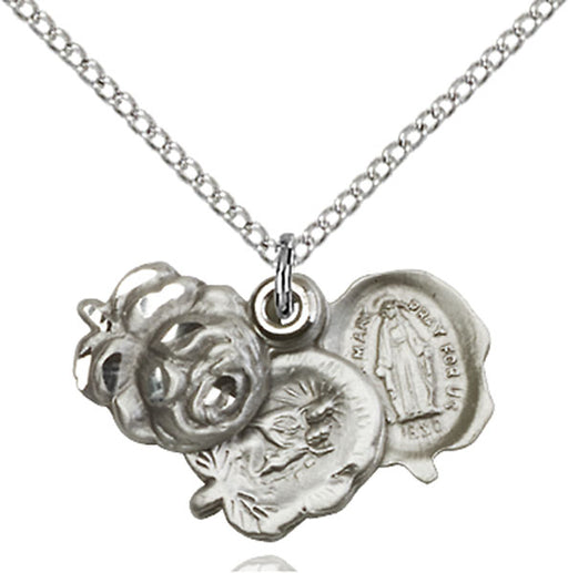 Sterling Silver Rosebud Necklace Set