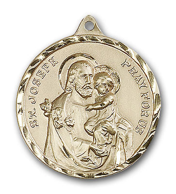 14K Gold Saint Joseph Pendant - Engravable