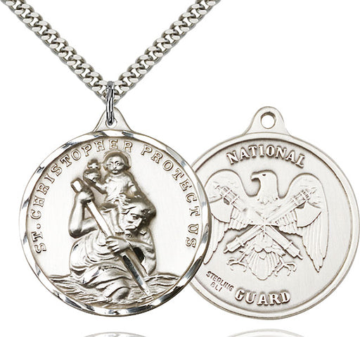 Sterling Silver Saint Christopher Necklace Set