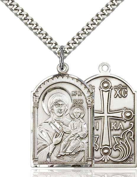 Sterling Silver Mother of God Necklace Set