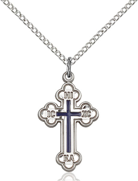 Sterling Silver Russian Cross Necklace Set