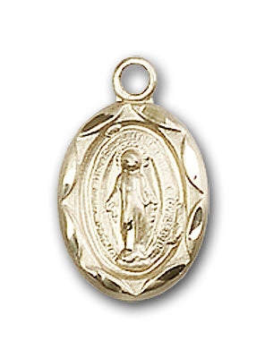 14K Gold Etched Miraculous Medal