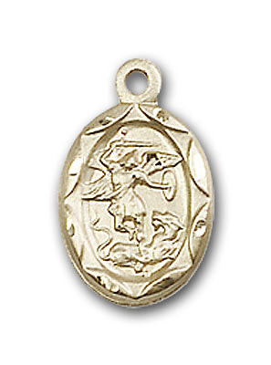 14K Gold Saint Michael the Archangel Pendant