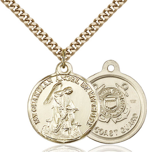 Gold-Filled Guardain Angel and Coast Guard Necklace Set