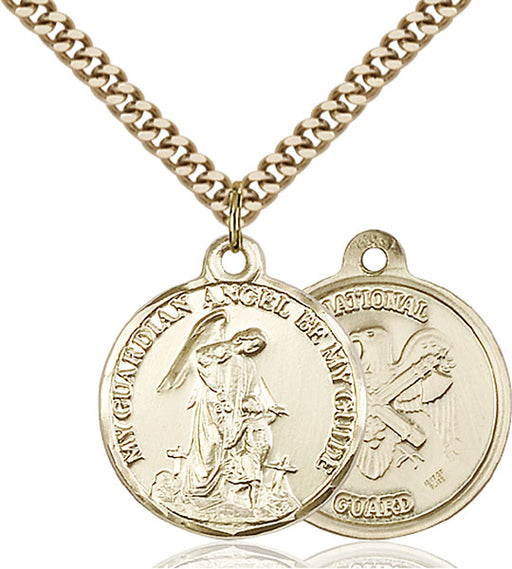 Gold-Filled Guardian Angel, Angel Jewelry and Nat'L Guard Necklace Set