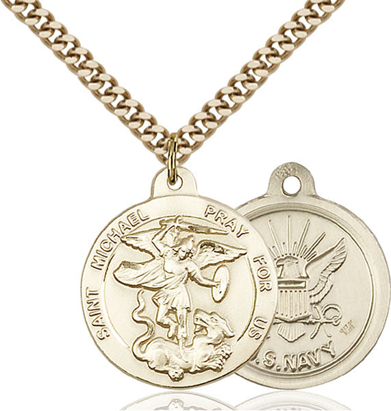Gold-Filled Saint Michael the Archangel Necklace Set