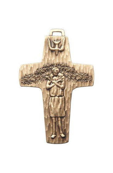 Gold Oxide Papal Crucifix Keychain