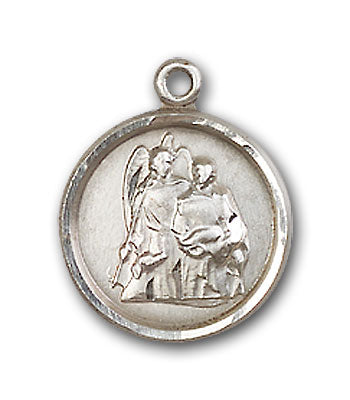 Sterling Silver Saint Raphael the Archangel Necklace Set
